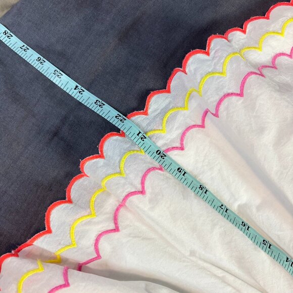 Janie and Jack Girls Dress White Embroidered Ruffle Scalloped Trim Size 4 - Picture 6 of 7